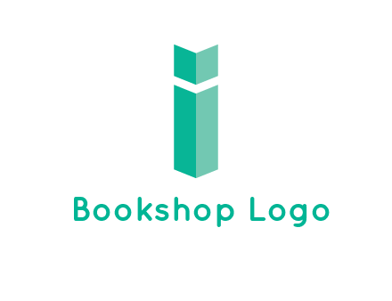 letter i with book logo