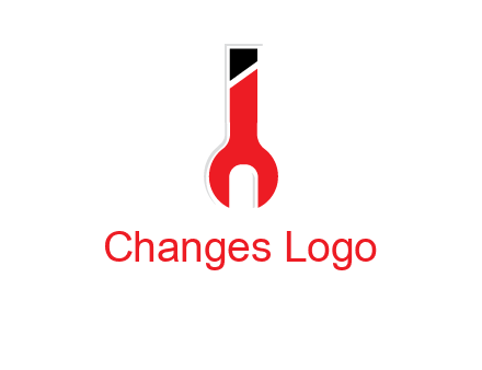 letter i incorporated with open end wrench logo