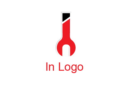 letter i incorporated with open end wrench logo