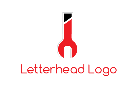 letter i incorporated with open end wrench logo