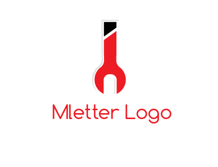letter i incorporated with open end wrench logo