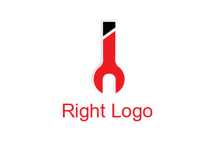 letter i incorporated with open end wrench logo
