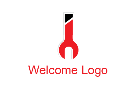 letter i incorporated with open end wrench logo
