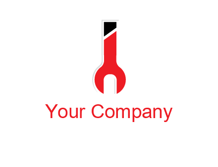 letter i incorporated with open end wrench logo