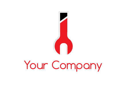 letter i incorporated with open end wrench logo