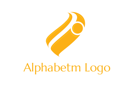 abstract letter i with waves logo