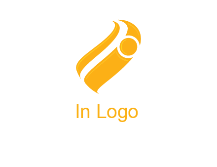 abstract letter i with waves logo