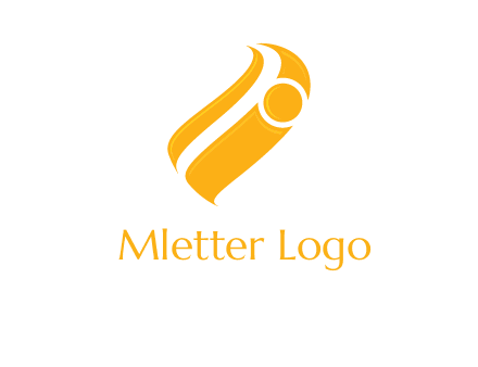 abstract letter i with waves logo