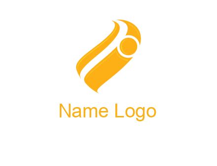 abstract letter i with waves logo