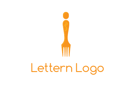 letter i incorporated with fork logo