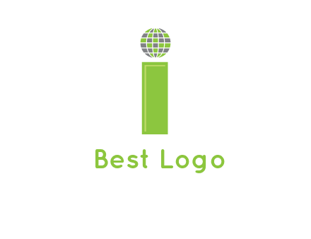 letter i with disco ball logo