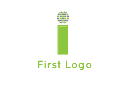 letter i with disco ball logo