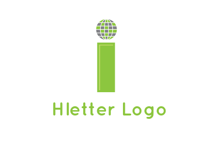 letter i with disco ball logo