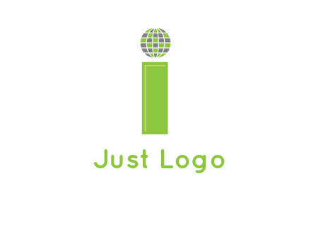 letter i with disco ball logo