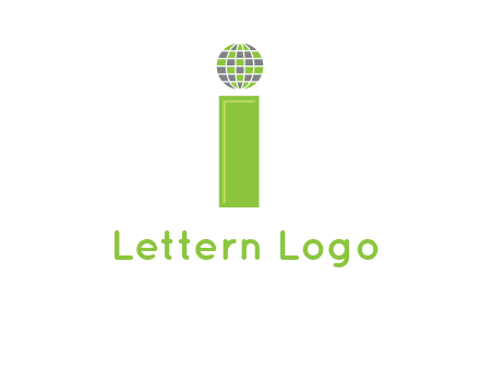 letter i with disco ball logo