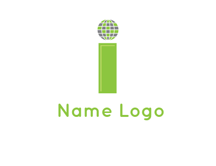 letter i with disco ball logo