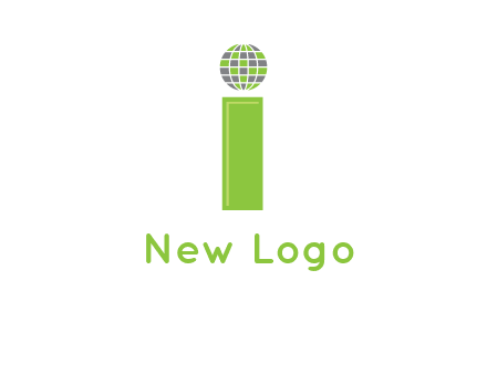 letter i with disco ball logo