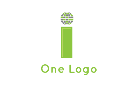 letter i with disco ball logo