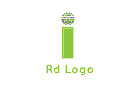 letter i with disco ball logo