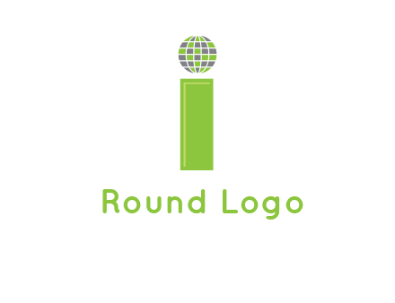 letter i with disco ball logo