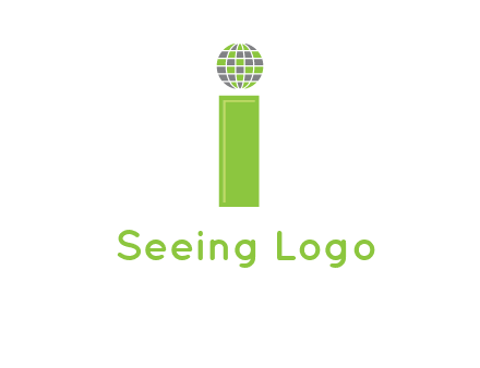 letter i with disco ball logo