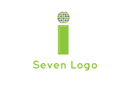 letter i with disco ball logo