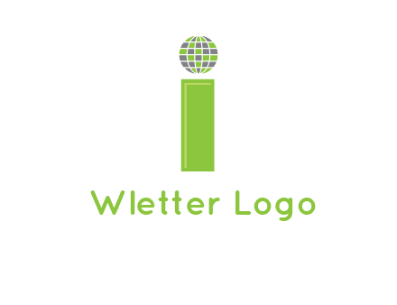letter i with disco ball logo