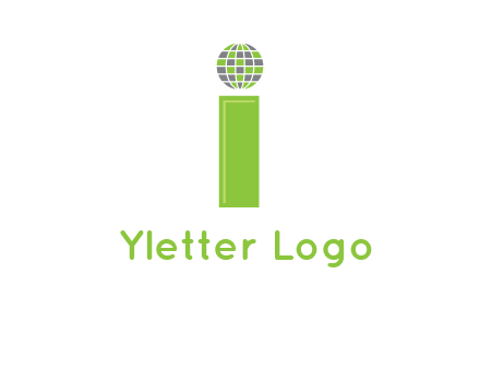 letter i with disco ball logo