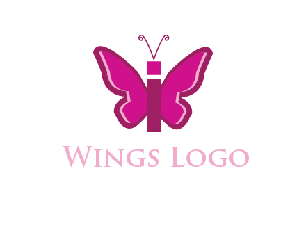 letter i incorporated with butterfly logo