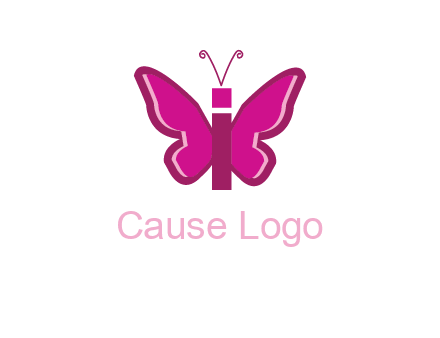 letter i incorporated with butterfly logo