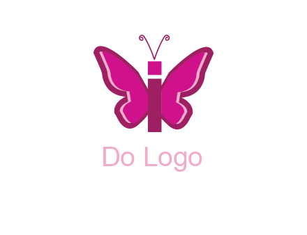 letter i incorporated with butterfly logo