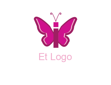 letter i incorporated with butterfly logo