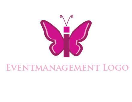 letter i incorporated with butterfly logo