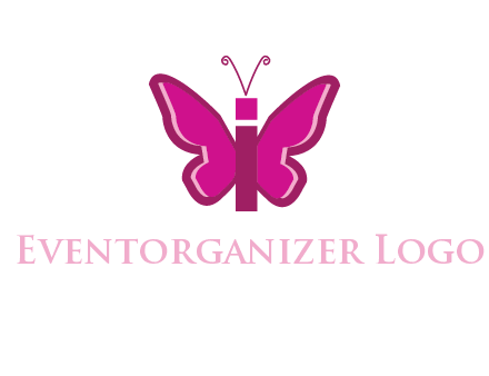 letter i incorporated with butterfly logo