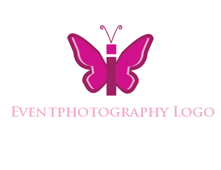 letter i incorporated with butterfly logo