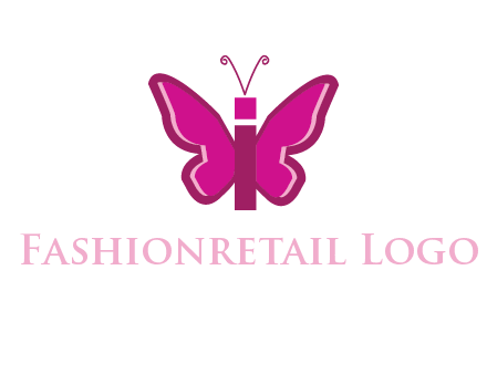 letter i incorporated with butterfly logo