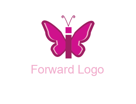 letter i incorporated with butterfly logo