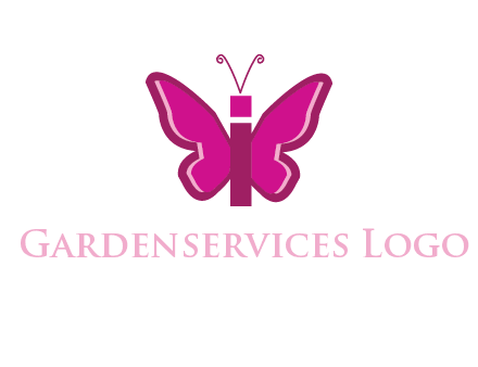 letter i incorporated with butterfly logo