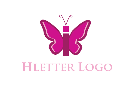 letter i incorporated with butterfly logo
