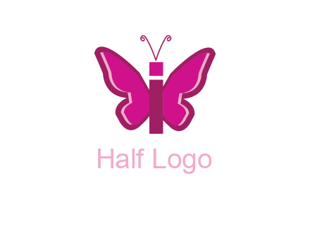 letter i incorporated with butterfly logo