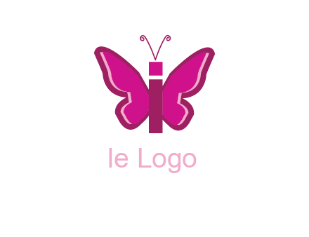 letter i incorporated with butterfly logo