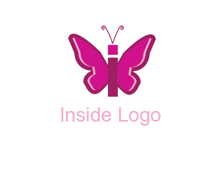 letter i incorporated with butterfly logo