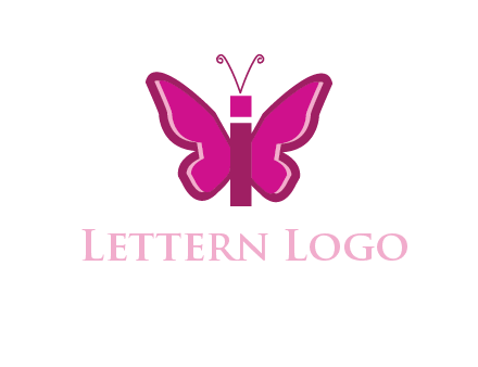 letter i incorporated with butterfly logo