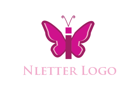letter i incorporated with butterfly logo