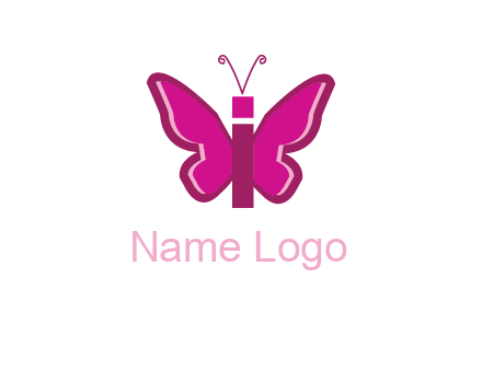 letter i incorporated with butterfly logo