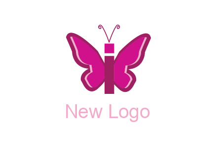 letter i incorporated with butterfly logo