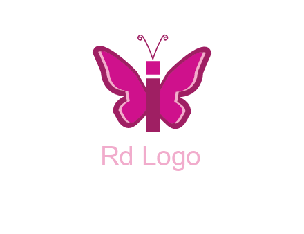 letter i incorporated with butterfly logo