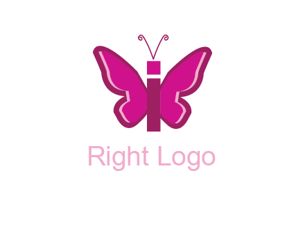 letter i incorporated with butterfly logo