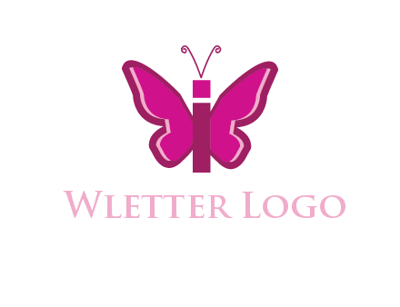 letter i incorporated with butterfly logo