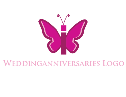 letter i incorporated with butterfly logo